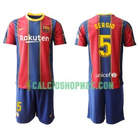 FC Barcellona Sergio Busquets 5 Bambino Maglia Prima 2020/2021 Manica Corta (+ Pantaloncini)